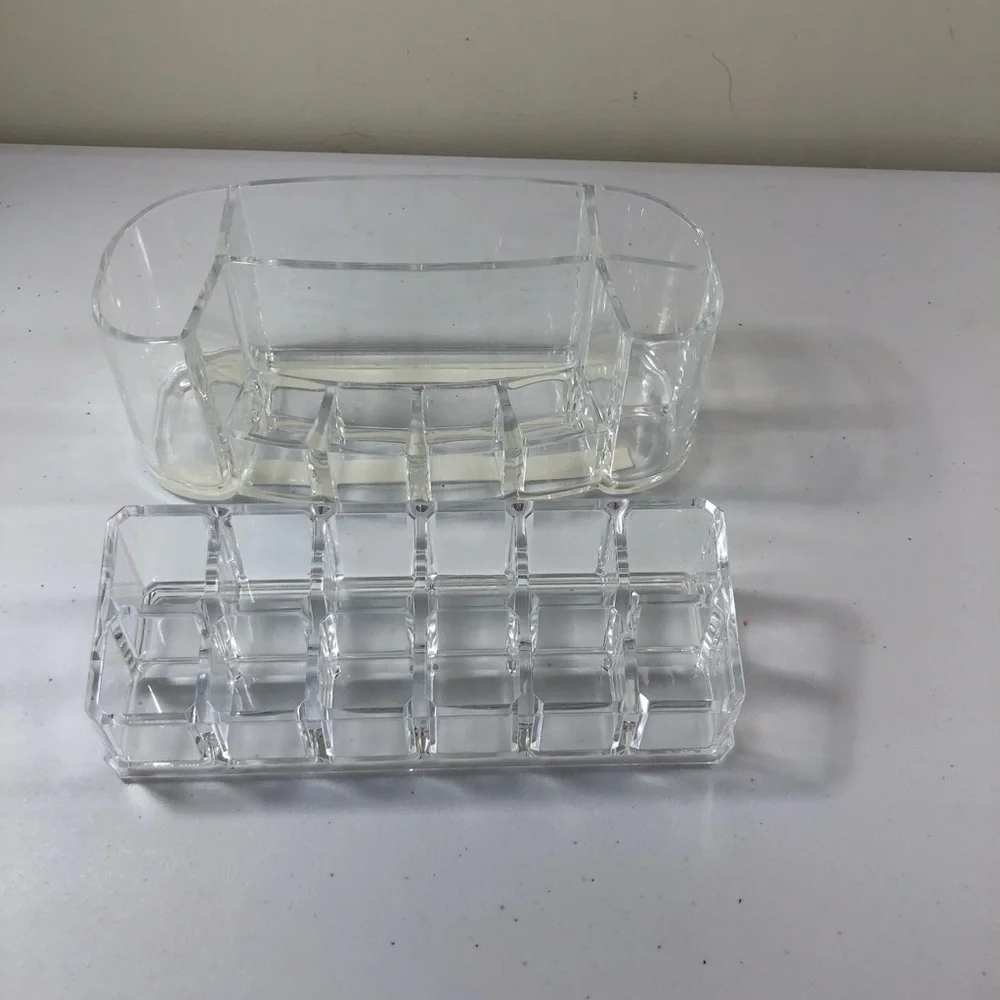 Set of 2 Acrylic Lipstick & Makeup Holders